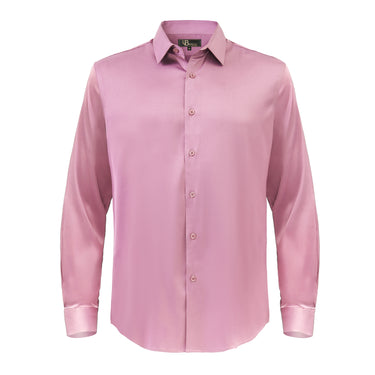 Barocco Luxe Satin Stretch Shirt DUSTY PINK