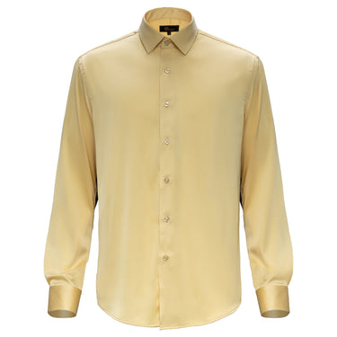 Barocco Luxe Satin Stretch Shirt CHAMPAGNE