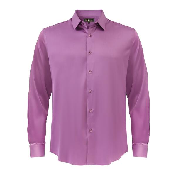 Barocco Luxe Satin Stretch Shirt PURPLE