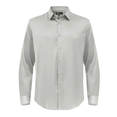 Barocco Luxe Satin Stretch Shirt SILVER