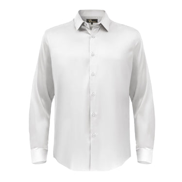 Barocco Luxe Satin Stretch Shirt WHITE