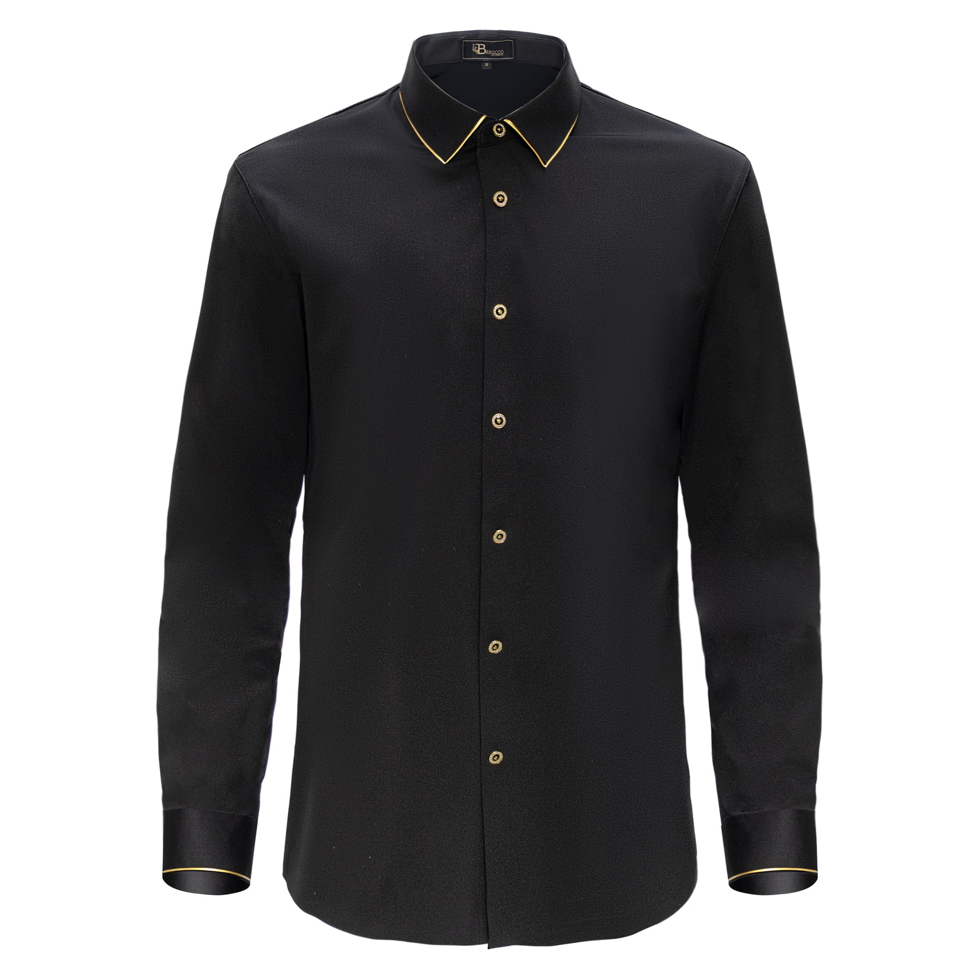 black dress shirt with gold accents Imperial Essence Button-Up Shirt BLACK/GOLD