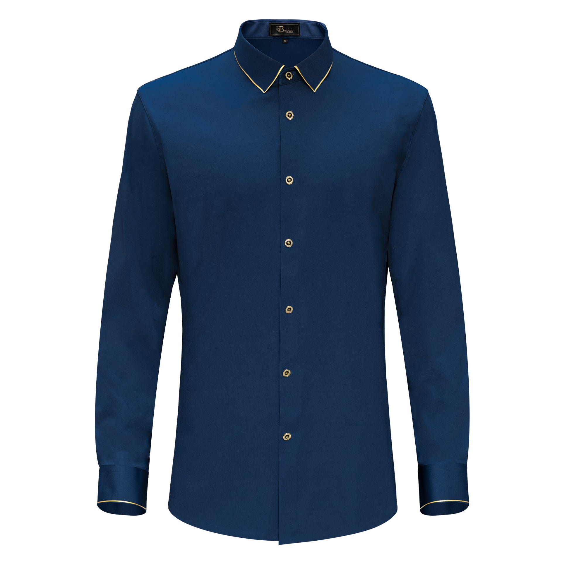 Imperial Essence Button-Up Shirt DARK BLUE/GOLD | BAROCCO Imperial Essence Button-Up Shirt DARK BLUE/GOLD | BAROCCO