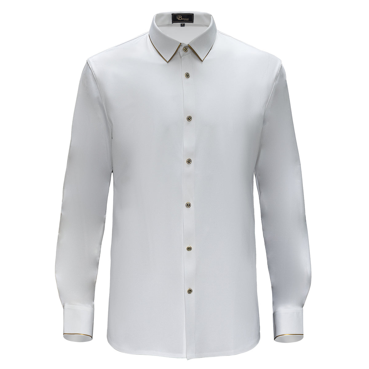white gold dress shirt Imperial Essence Button-Up WHITE/GOLD 251211