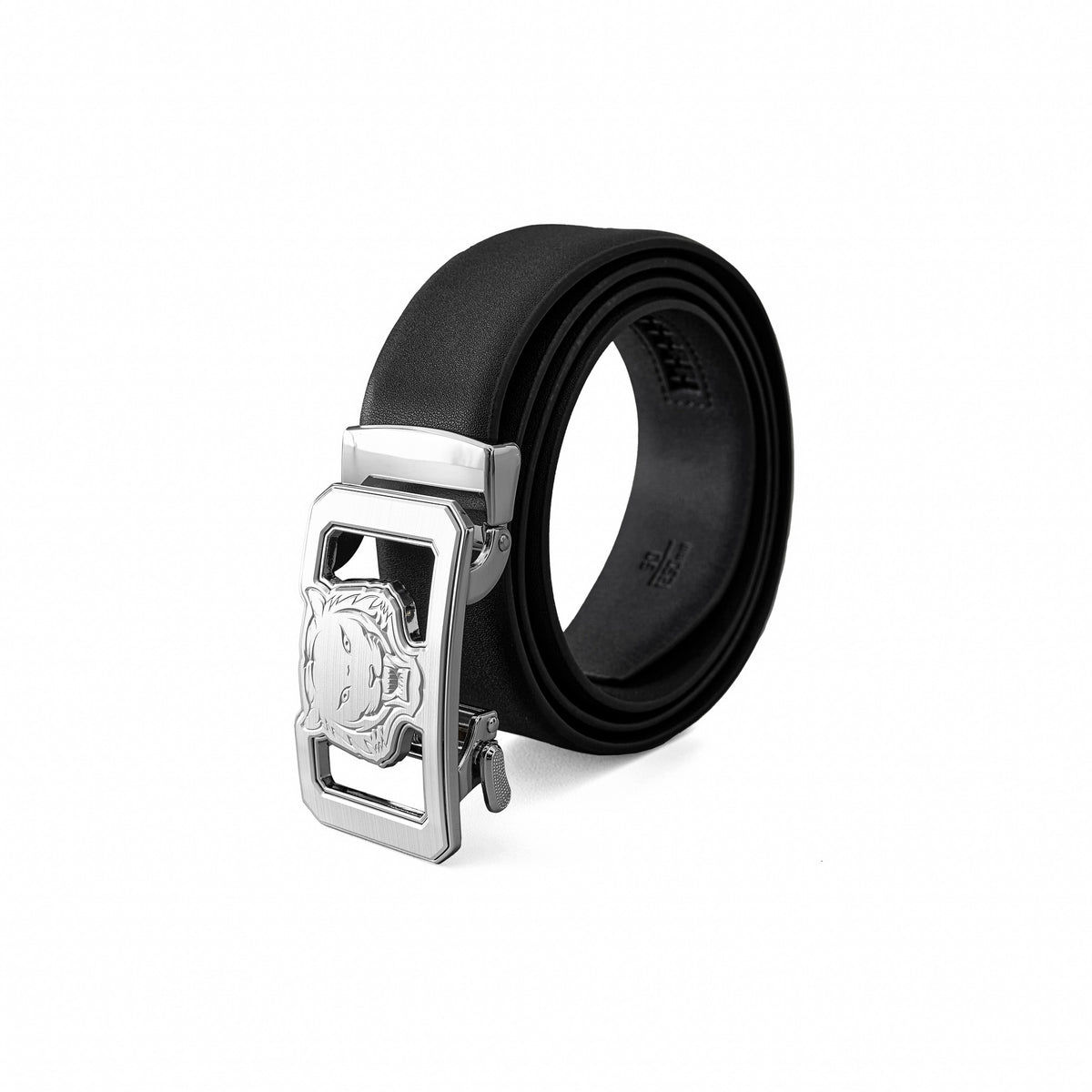 Flat Leather Lion Auto BKL Belt – Silver Ed. SILVER/BLACK  display picture 2