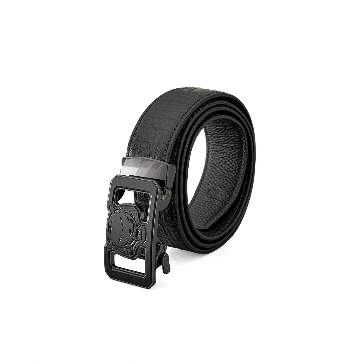 Leather and Gunmetal Chain Link Belt 2007 Chanel Chain Mail 9 Row Silver Square Buckle Belt  main image 3
