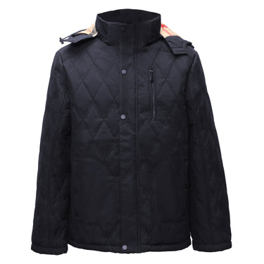 Quilted Bomber Jacket-BLUE