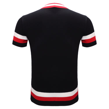 Heritage Stripe Knit Polo BLACK