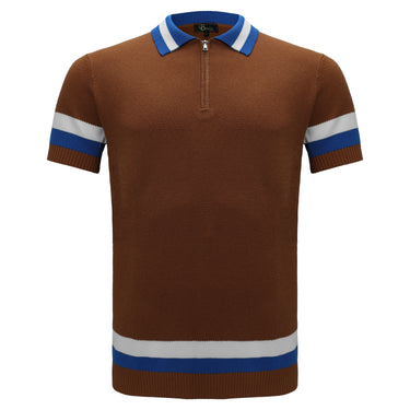 Heritage Stripe Knit Polo KHAKI