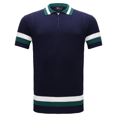 Heritage Stripe Knit Polo NAVY