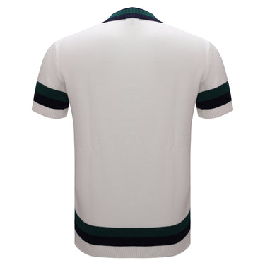 Heritage Stripe Knit Polo WHITE