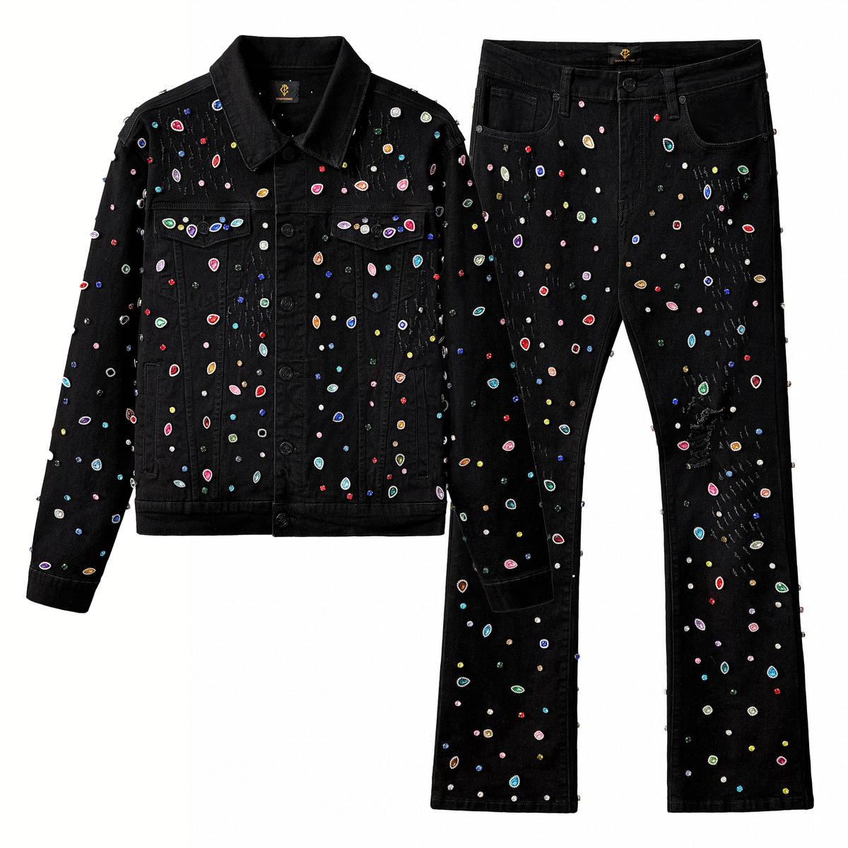 Prism Gem Denim SET – Century Penthouse BLACK | BAROCCO