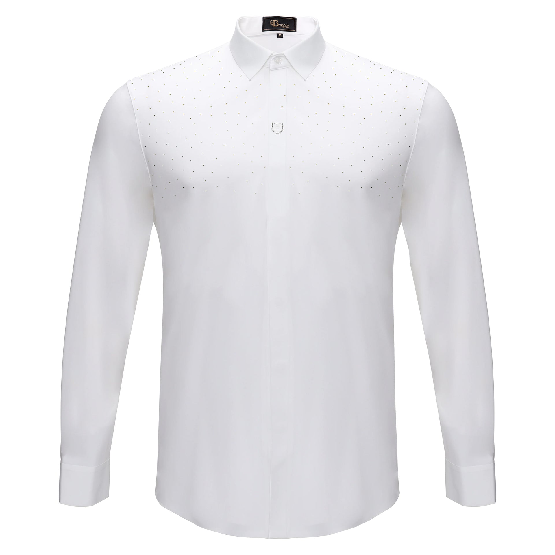 white and gold mens dress shirt Pavini White Gold Satin with Foil Design Long Sleeve Shirt