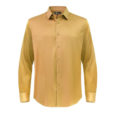 Barocco Luxe Satin Stretch Shirt GOLD - Barocco