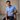 Barocco Stripe Collar Performance Polo blue, style BSP633, product view 2