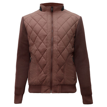 Quilted Bomber Jacket-COFFEE